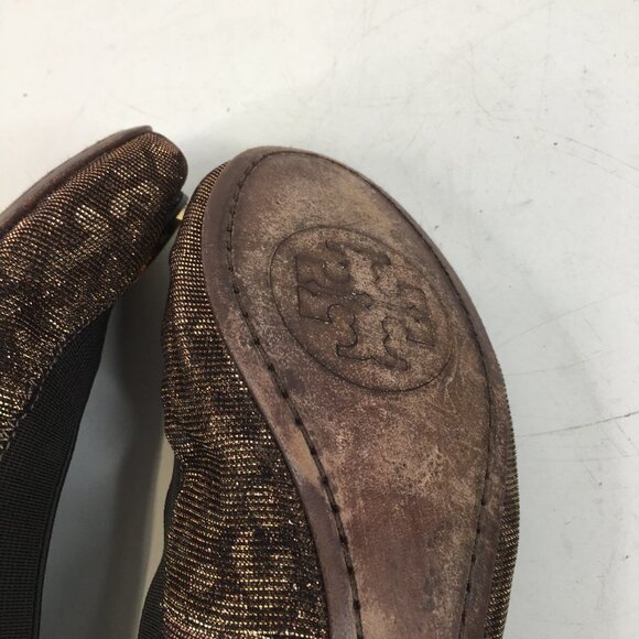 Tory Burch Caroline 2 Ballet Flats in Bronze Leopard Size 6.5M - Picture 14 of 16